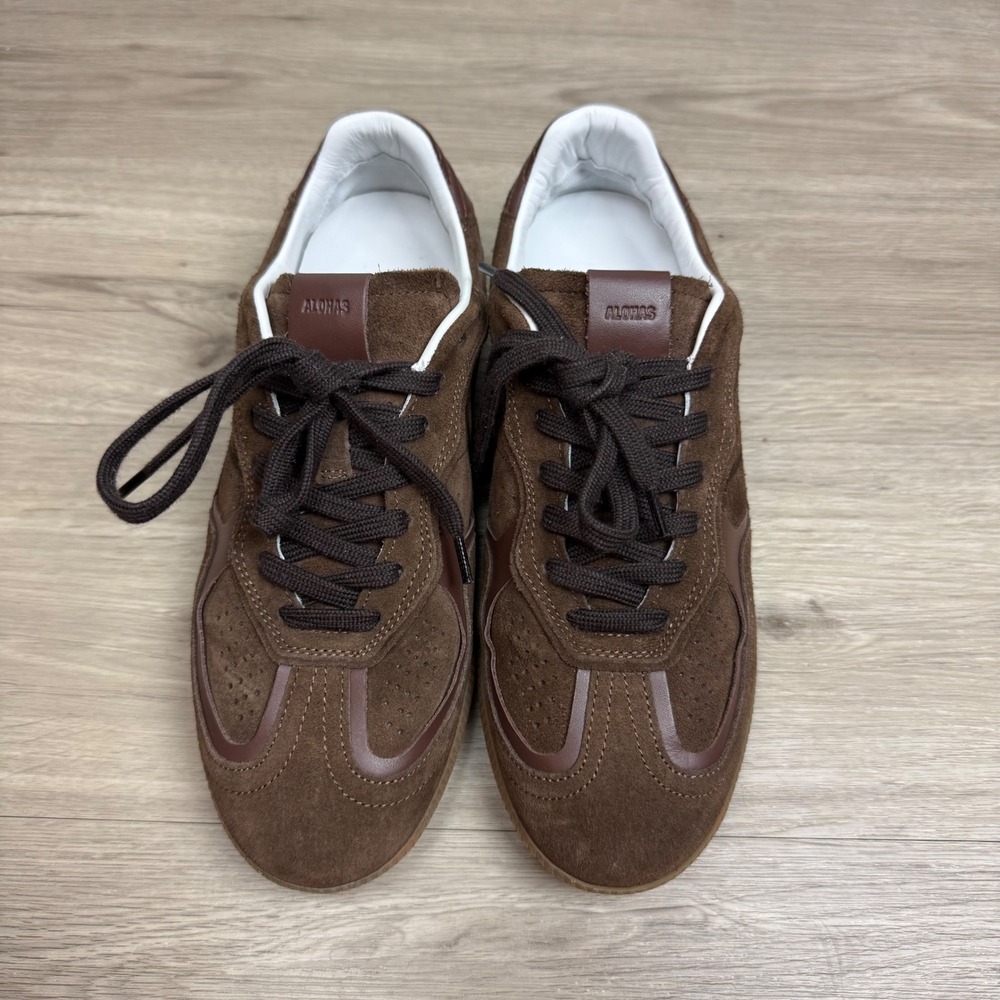 NEW ALOHAS Tb.490 Rife Chocolate Brown Leather Suede Sneakers Size 39 - Picture 5 of 12